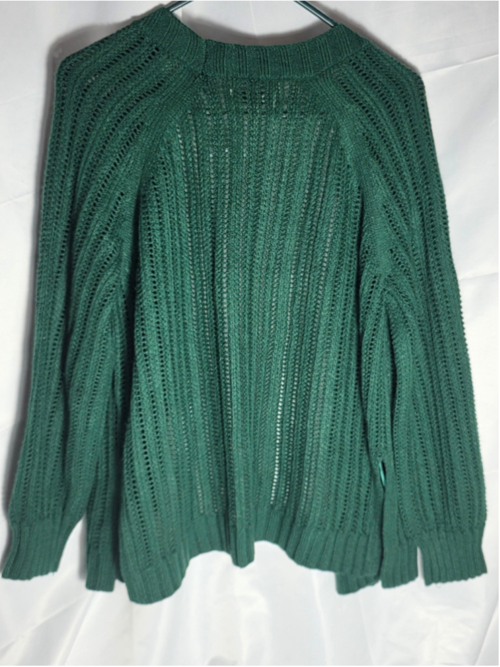 Women's SO Open Front Knit Cardigan Sweater Green Size S fall cozy grandmacore - Picture 4 of 5